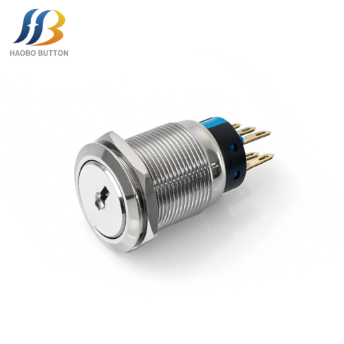 6-Pin 3-Way Key Operated Selector Switch, Latching